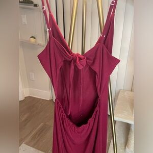 Open Back with Tie Red Dress
